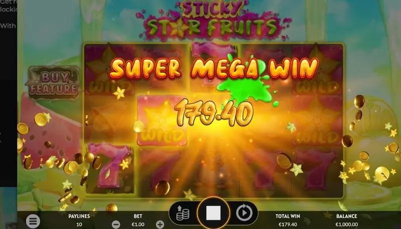 Winning Screenshot -  Sticky Star Fruits Apparat Gaming Slots Game