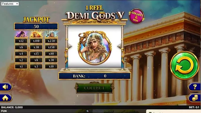 Main Screen Reels - 1 Reel Demi Gods V Spinomenal Slots Game