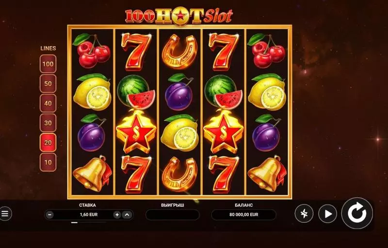 Main Screen Reels - 100 Hot TrueLab Games Slots Game