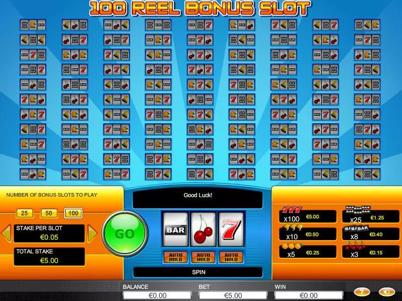 Main Screen Reels - 100 Reel Bonus GTECH Slots Game