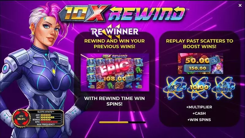 Info and Rules - 10x Rewind 4ThePlayer Slots Game