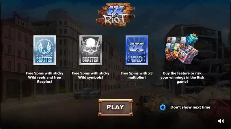 Info and Rules - 1X Riot Mascot Gaming Slots Game