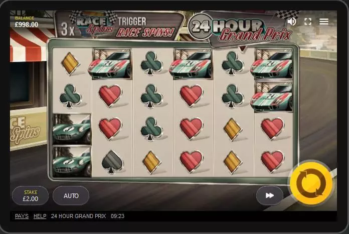 Main Screen Reels - 24 Hour Grand Prix Red Tiger Gaming Slots Game