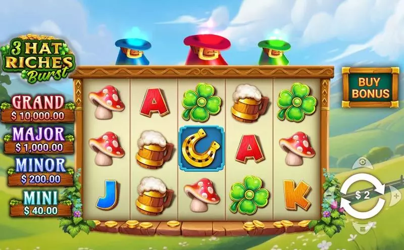 Main Screen Reels - 3 Hat Riches Burst Wizard Games Slots Game