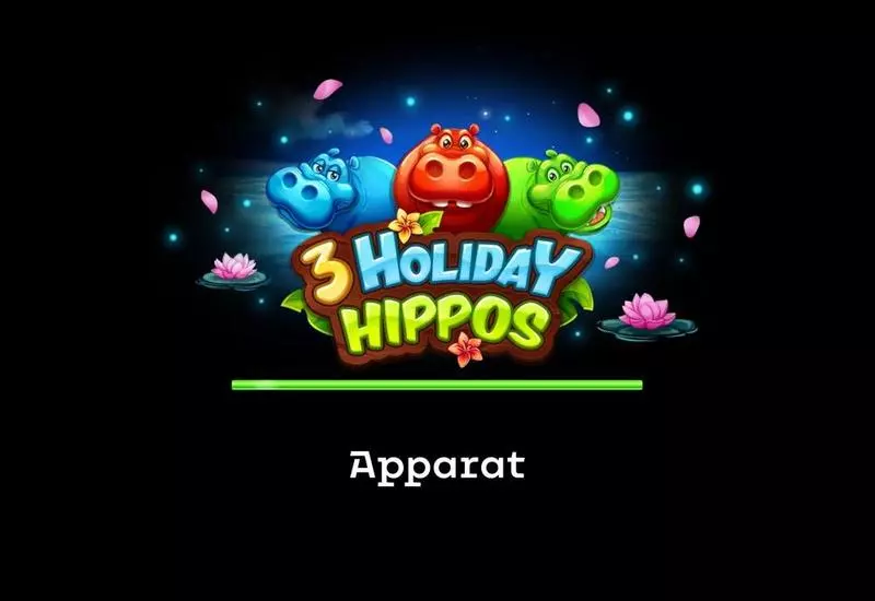 Introduction Screen - 3 Holiday Hippos Apparat Gaming Slots Game