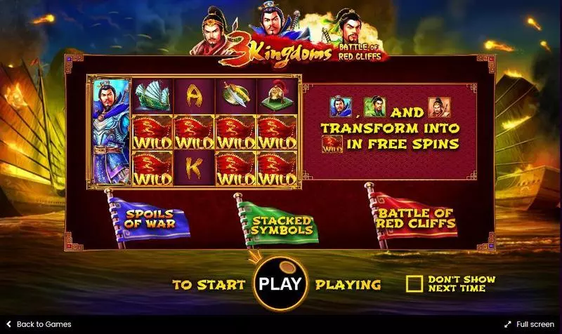 Info and Rules - 3 Kingdoms – Battle of Red Cliffs Pragmatic Play Slots Game