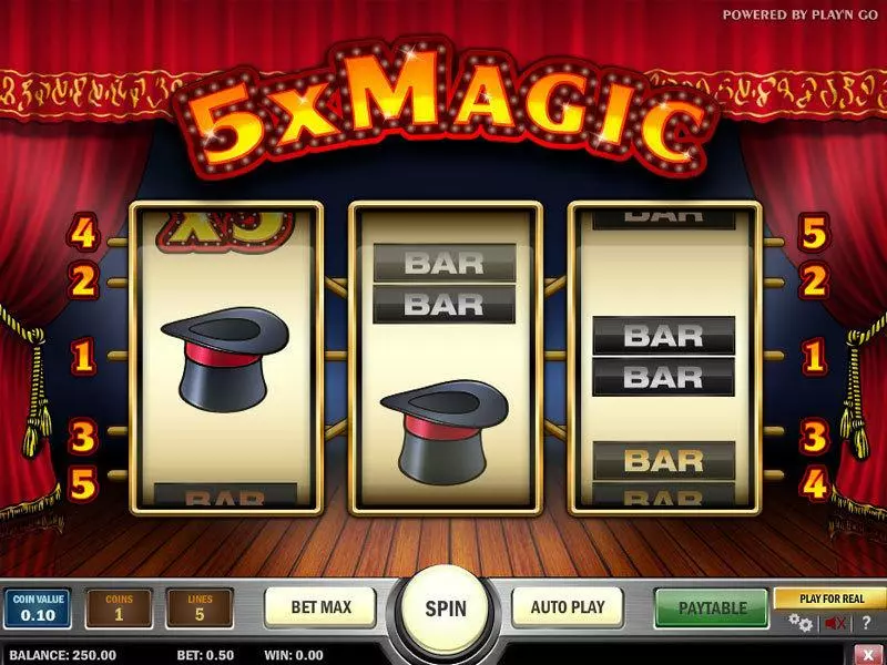 Main Screen Reels - 5x Magic Play'n GO Slots Game