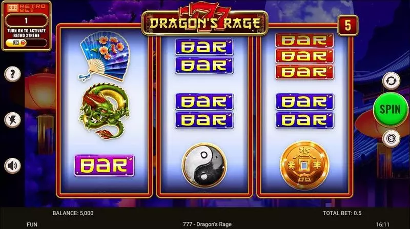 Main Screen Reels - 777 – Dragon’s Rage Spinomenal Slots Game