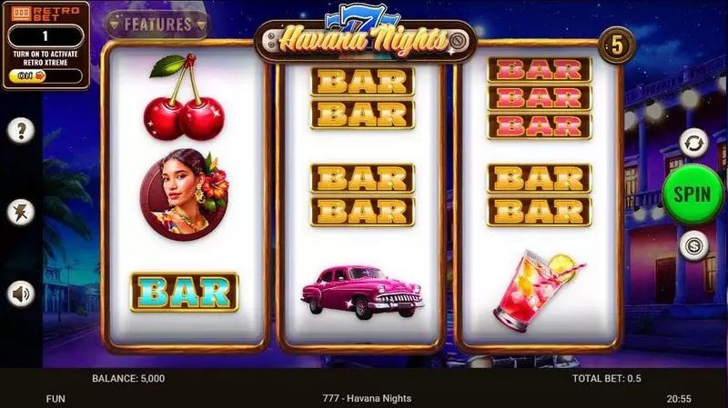 Main Screen Reels - 777 – Havana Nights Spinomenal Slots Game