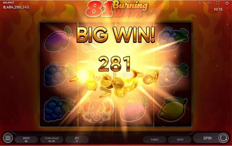 Winning Screenshot - 81 Burning Ways Endorphina Slots Game