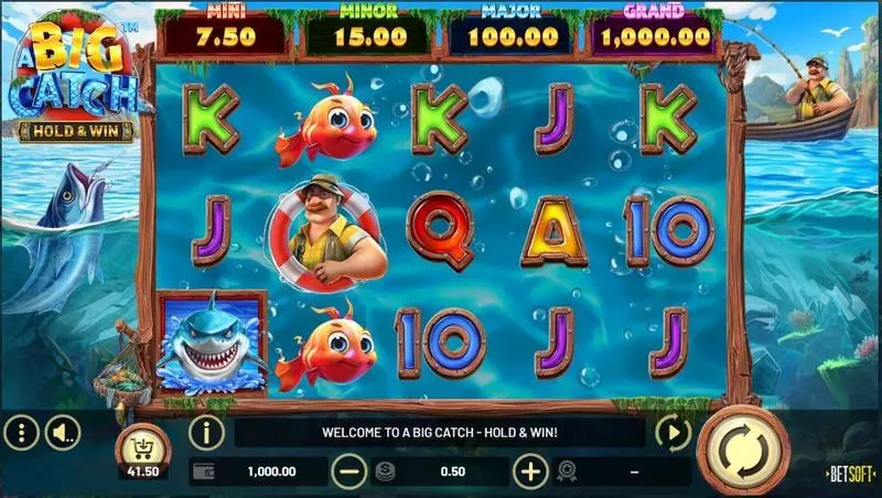 Main Screen Reels - A Big Catch – HOLD and WIN BetSoft Slots Game