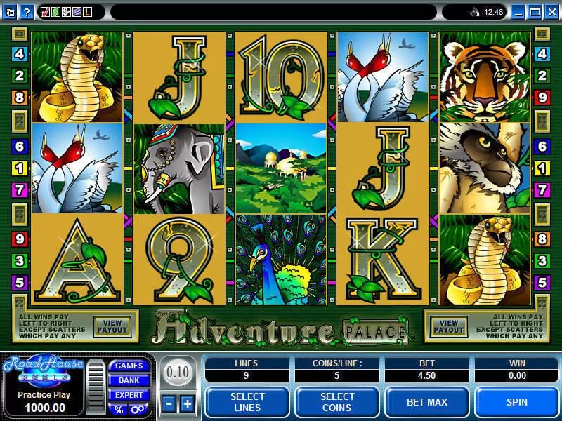 Main Screen Reels - Adventure Palace Microgaming Slots Game