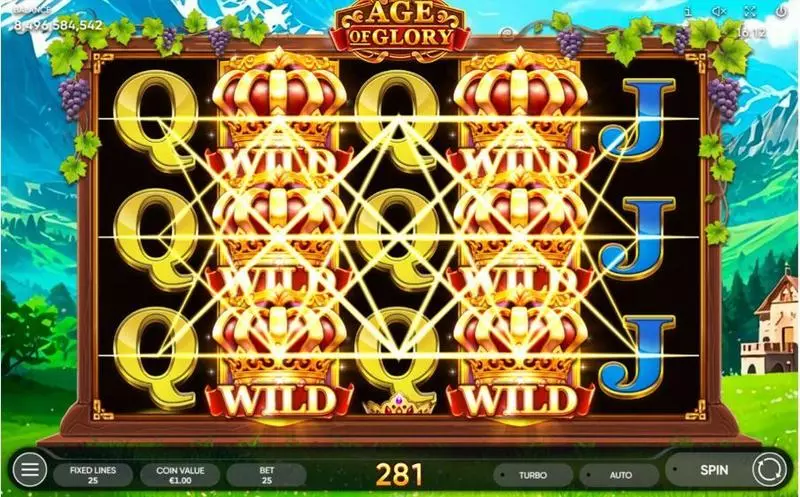 Main Screen Reels - Age of Glory Endorphina Slots Game