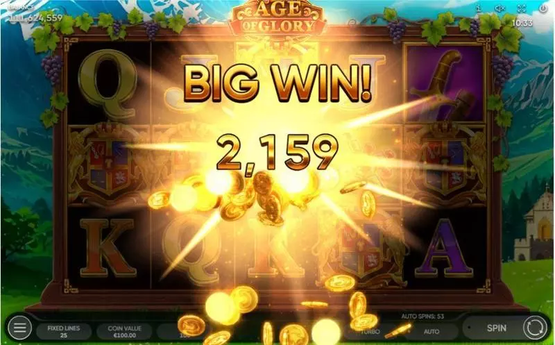 Winning Screenshot - Age of Glory Endorphina Slots Game