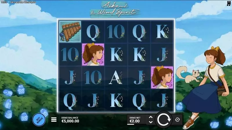 Main Screen Reels - Aiko and the Wind Spirit Hacksaw Gaming Slots Game