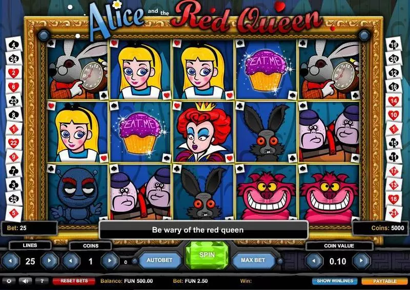 Main Screen Reels - Alice and the Red Queen 1x2 Gaming Slots Game