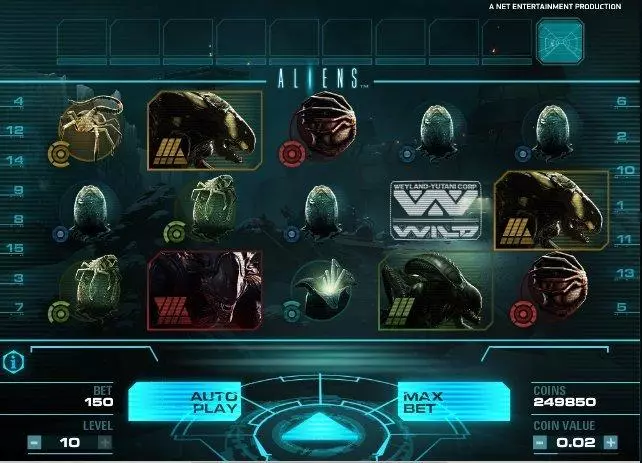 Main Screen Reels - Aliens NetEnt Slots Game