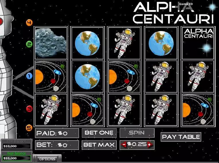 Main Screen Reels - Alpha Centauri DGS Slots Game