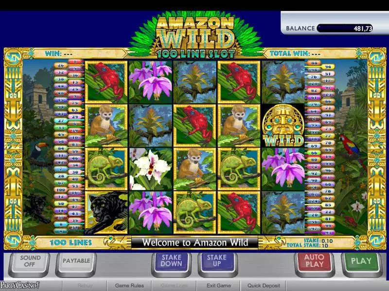 Main Screen Reels - Amazon Wild bwin.party Slots Game