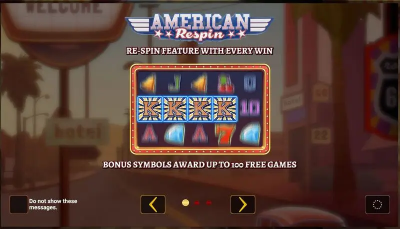 Introduction Screen - American Respin Greentube Slots Game