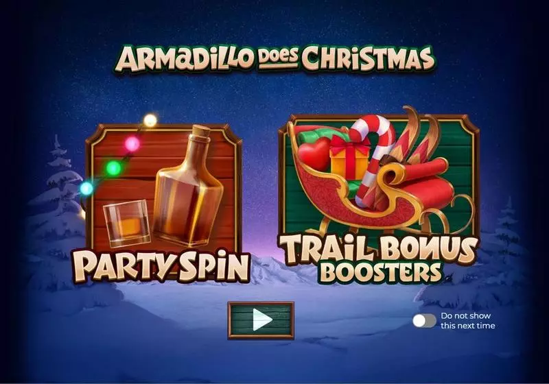 Introduction Screen - Armadillo Does Christmas 2024 Armadillo Studios Slots Game