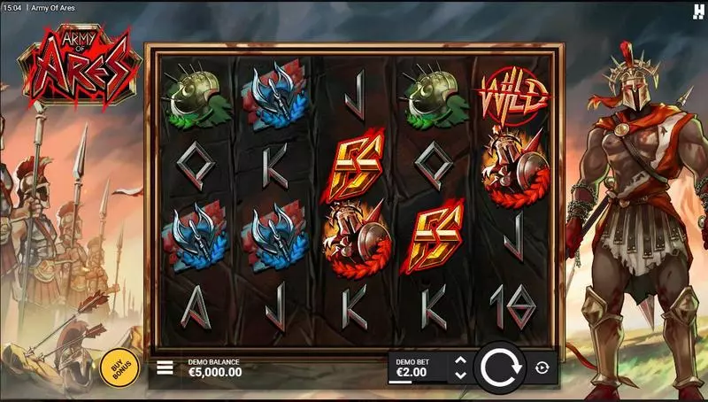 Main Screen Reels - Army Of Ares Hacksaw Gaming Slots Game