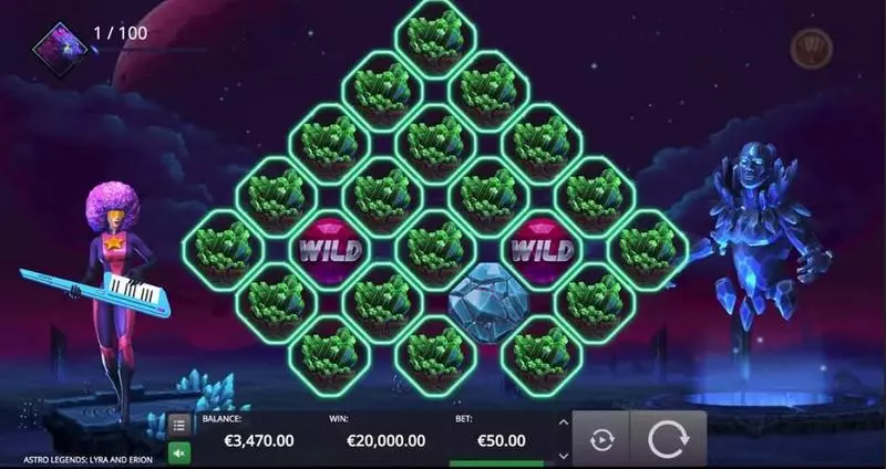 Main Screen Reels - Astro Legends: Lyra and Erion  Microgaming Slots Game