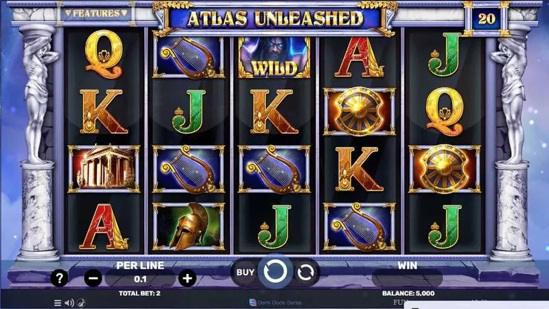 Main Screen Reels - Atlas Unleashed Spinomenal Slots Game