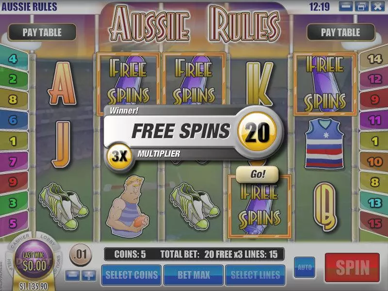 Bonus 1 - Aussie Rules Rival Slots Game