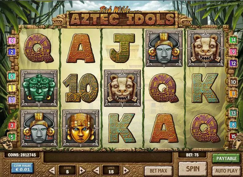 Main Screen Reels - Aztec Idols Play'n GO Slots Game