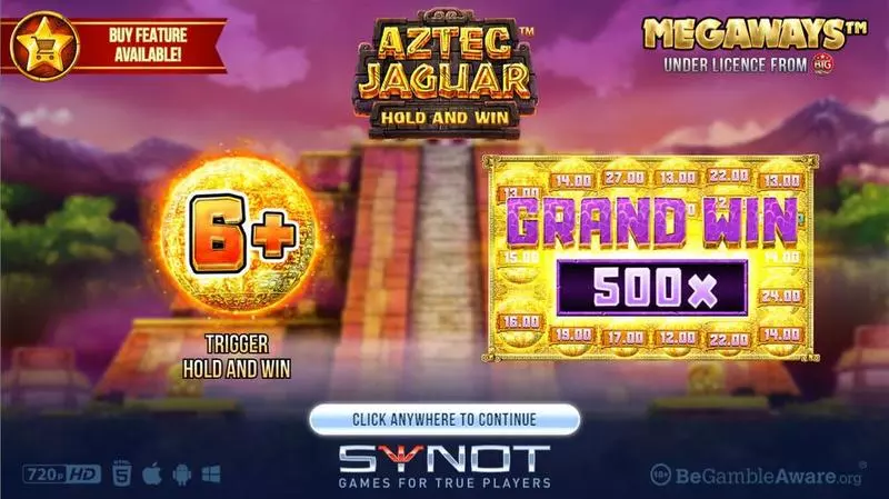 Introduction Screen - Aztec Jaguar Megaways Synot Games Slots Game