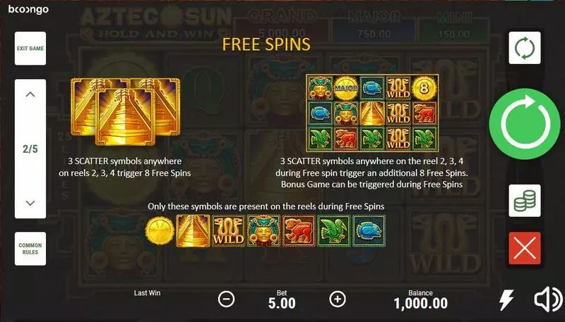 Bonus 1 - Aztec Sun Booongo Slots Game