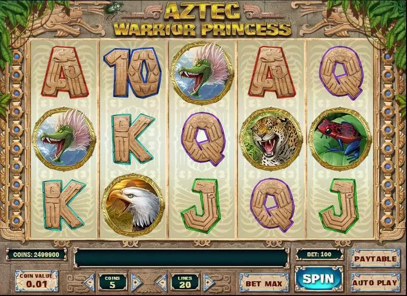Main Screen Reels - Aztec Warrior Princess Play'n GO Slots Game