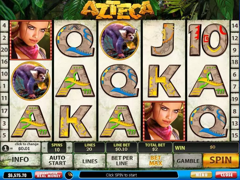 Main Screen Reels - Azteca PlayTech Slots Game
