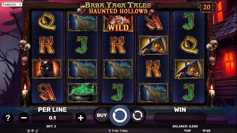 Main Screen Reels - Baba Yaga Tales – Haunted Hollows Spinomenal Slots Game