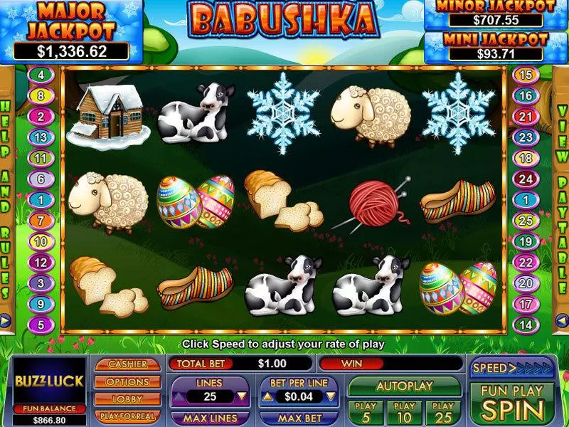 Main Screen Reels - Babushka NuWorks Slots Game