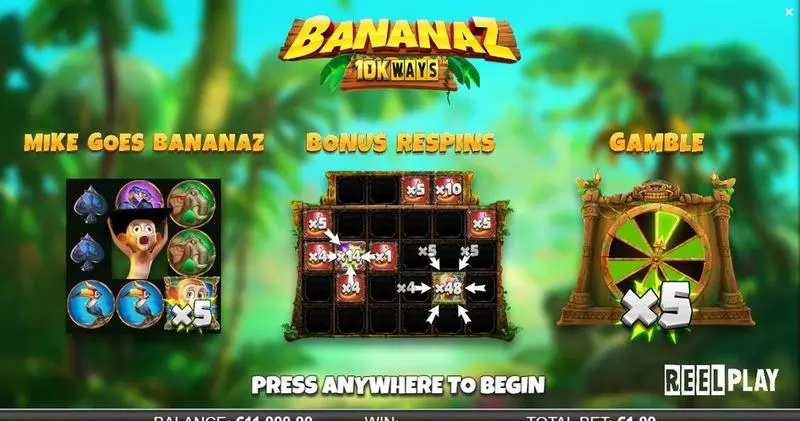 Info and Rules - Bananaz 10K Ways ReelPlay Slots Game
