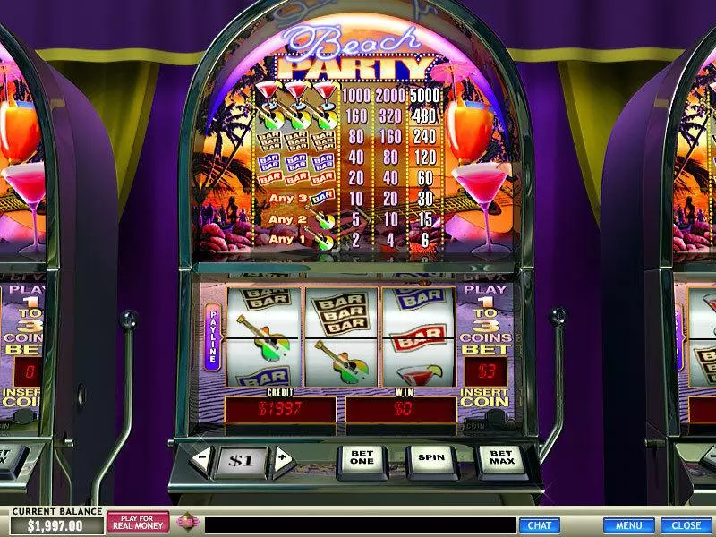 Main Screen Reels - Beach Party PlayTech Slots Game
