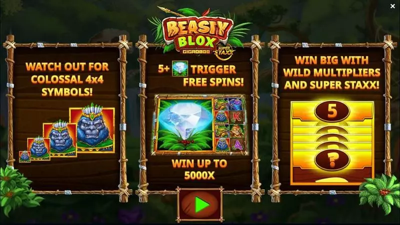 Info and Rules - Beasty Blox GigaBlox Jelly Entertainment Slots Game