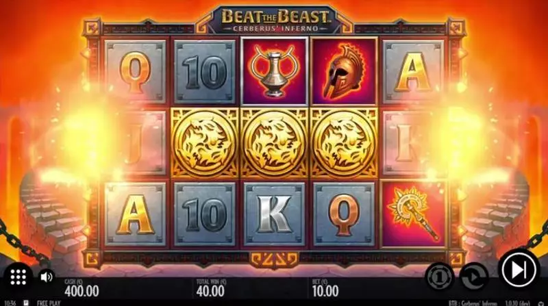 Main Screen Reels - Beat the Beast Cerberus Inferno Thunderkick Slots Game