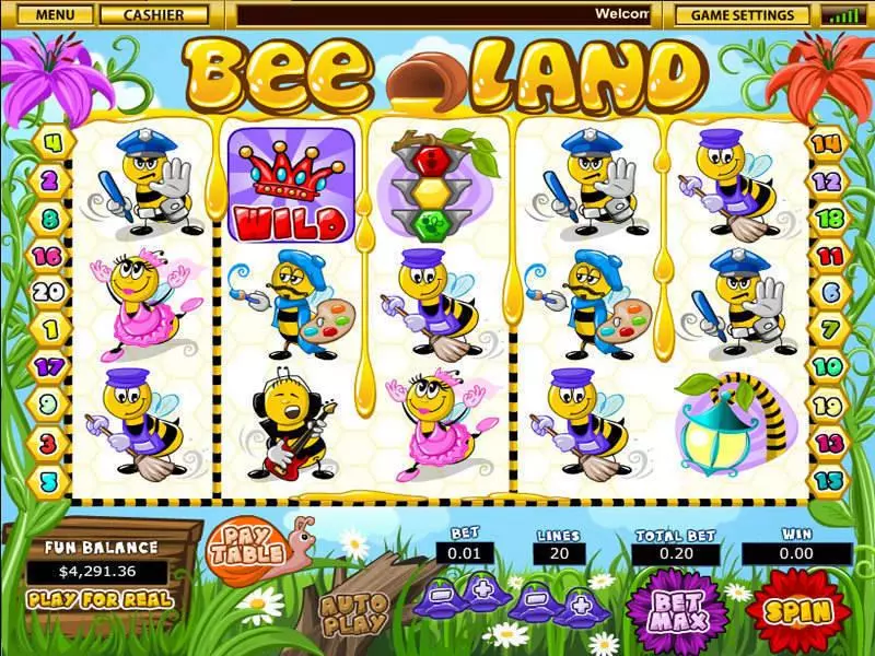 Main Screen Reels - Bee Land Topgame Slots Game
