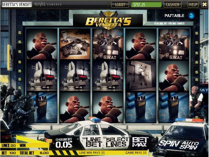 Main Screen Reels - Beretta's Vendetta Sheriff Gaming Slots Game