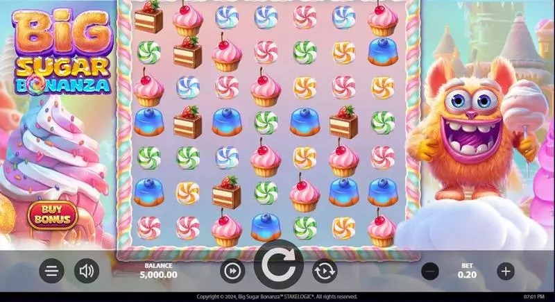 Main Screen Reels - Big Sugar Bonanza StakeLogic Slots Game