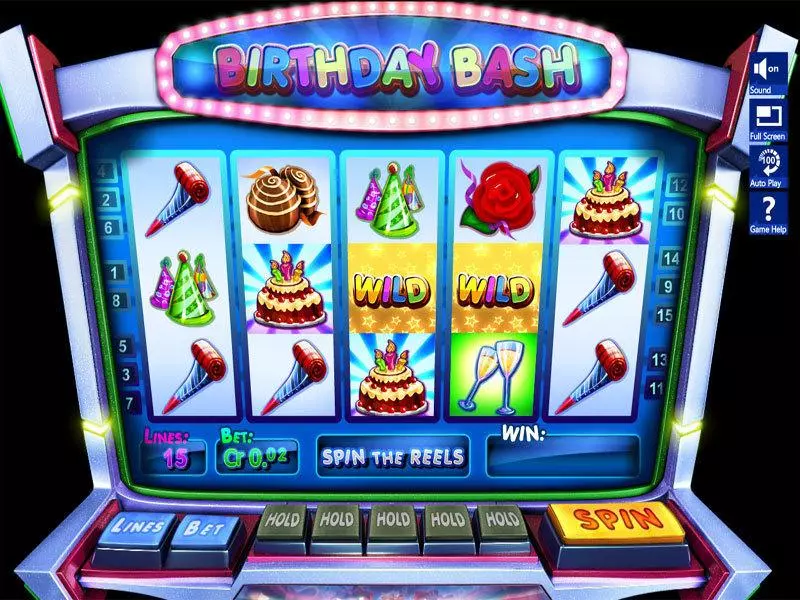 Main Screen Reels - Birthday Bash Slotland Software Slots Game