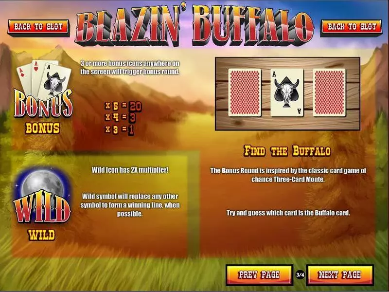 Info and Rules - Blazin' Buffalo Rival Slots Game
