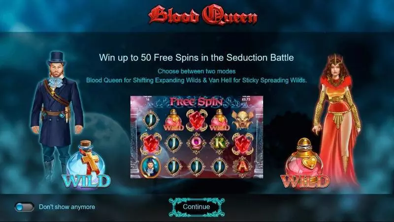 Info and Rules - Blood Queen Iron Dog Studio Slots Game
