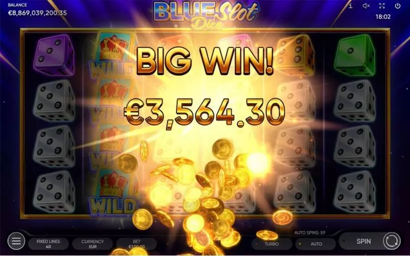 Winning Screenshot - Blue Slot Endorphina Slots Game