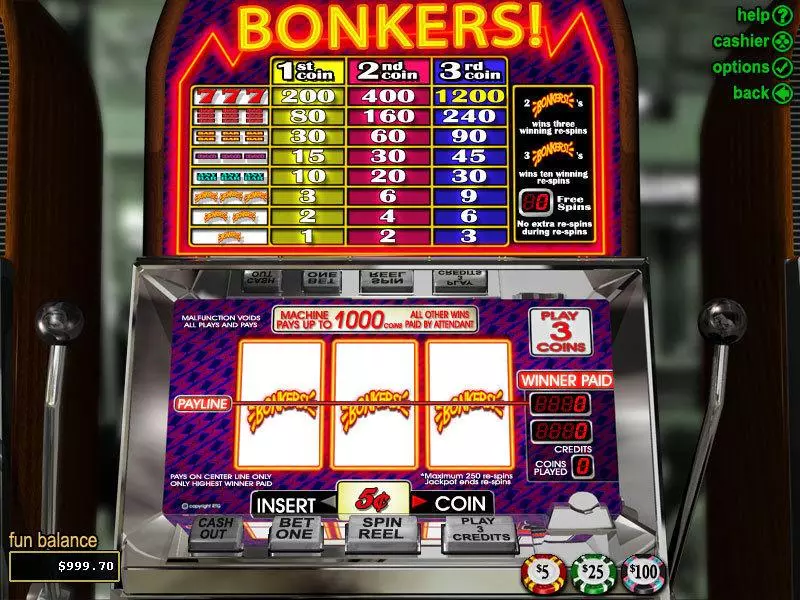 Main Screen Reels - Bonkers RTG Slots Game