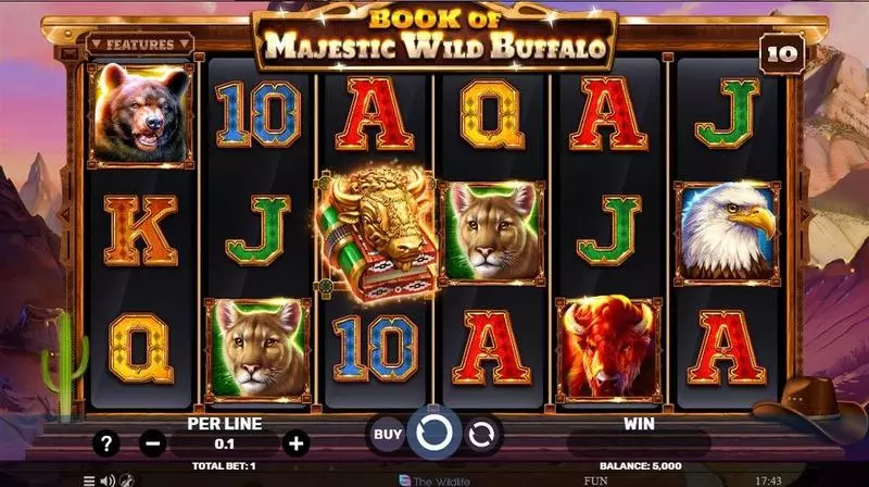 Main Screen Reels - Book Of Majestic Wild Buffalo Spinomenal Slots Game