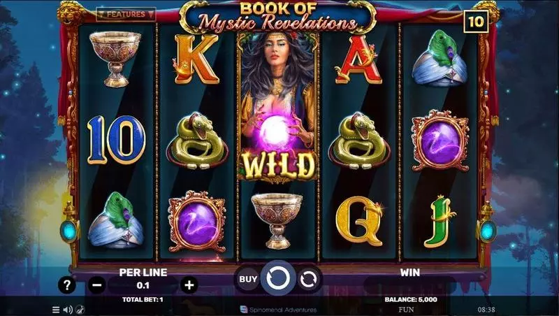 Main Screen Reels - Book Of Mystic Revelations Spinomenal Slots Game